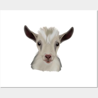 Cute Goat Drawing Posters and Art